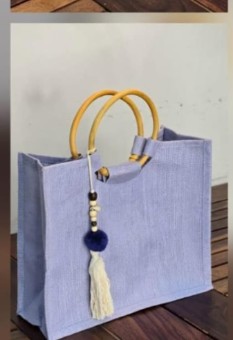 Color Jute Tote - Lavender
